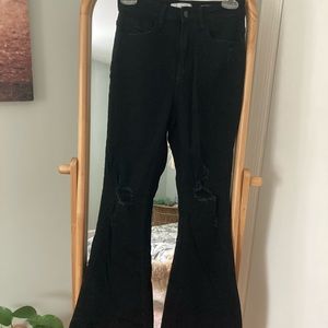 Brand new high rise flare buckle jeans